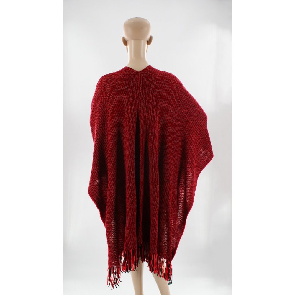 Accessory Street Black & Red Knit Topper Ruana - Picture 2 of 2